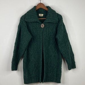 Green Cable Knit Cardigan